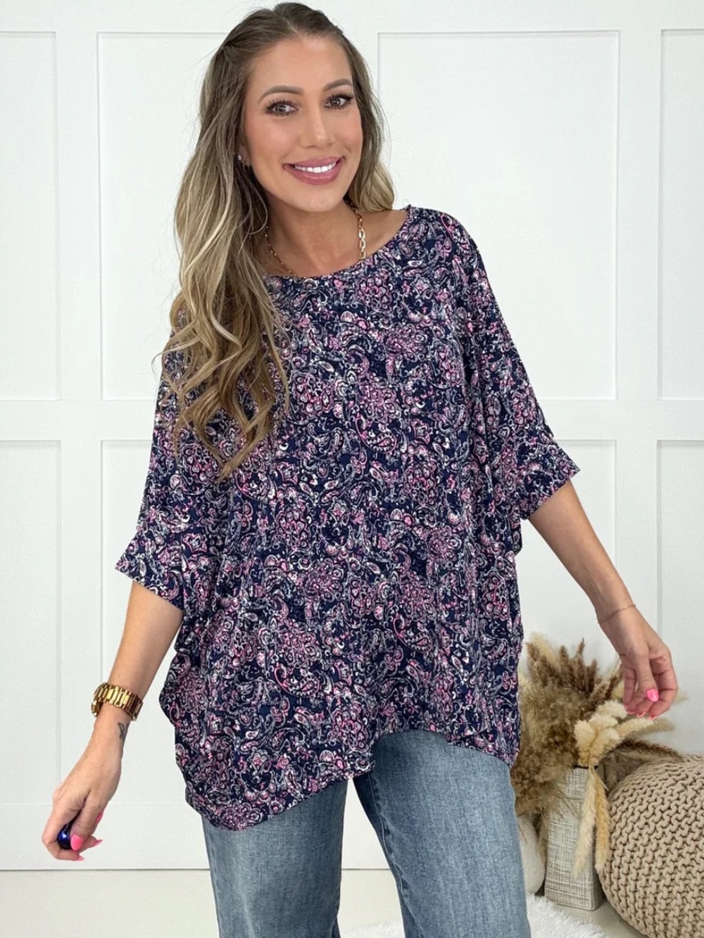 Dear Scarlett Paisley Dolman Top